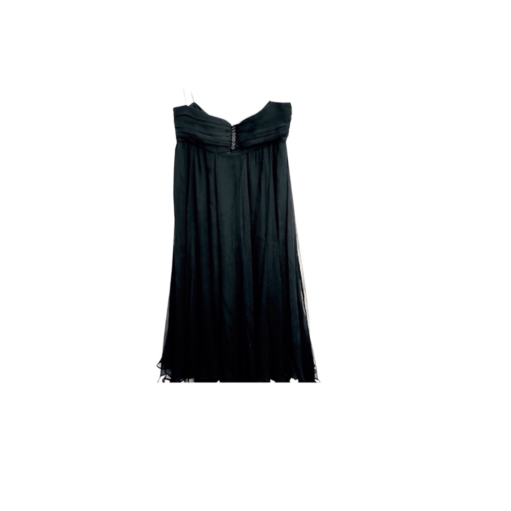 Zara Black Ruched Strapless Midi Dress